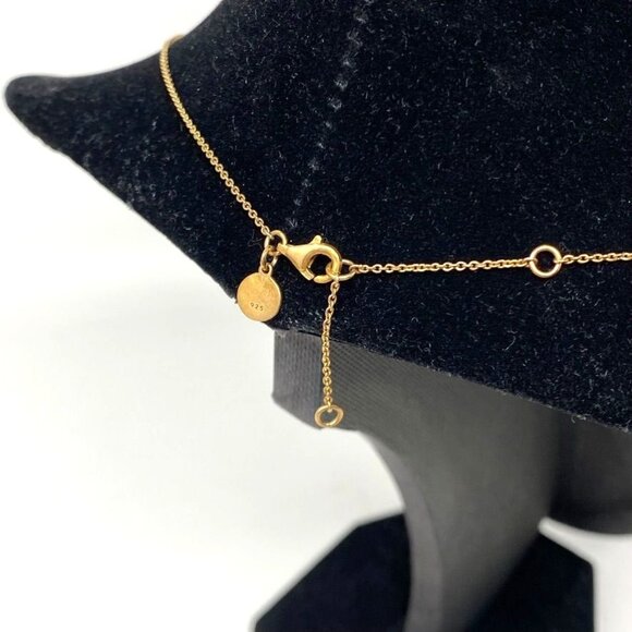 Stella & Dot Gold Heart Charm Necklace 925 Gold Plated Delicate Feminine - Picture 8 of 12